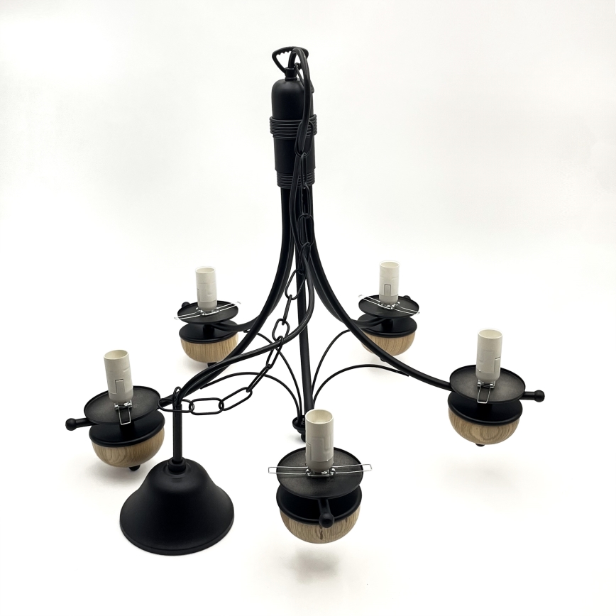 Brilagi - LED Ljuskrona på kedja COTTAGE 5xE14/40W/230V bok/vit