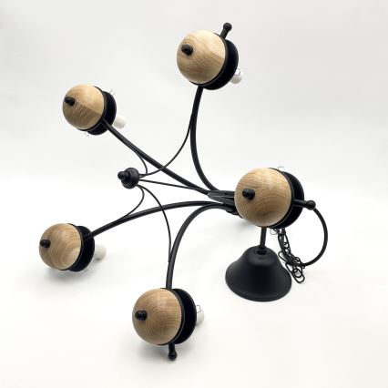 Brilagi - LED Ljuskrona på kedja COTTAGE 5xE14/40W/230V bok/vit