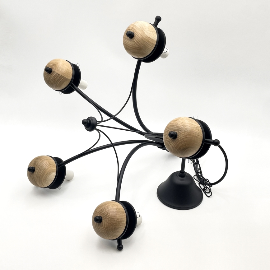 Brilagi - LED Ljuskrona på kedja COTTAGE 5xE14/40W/230V bok/vit