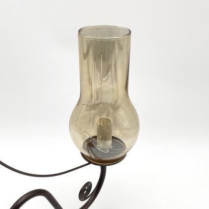 Brilagi - LED Ljuskrona på kedja COTTAGE 5xE14/40W/230V brun