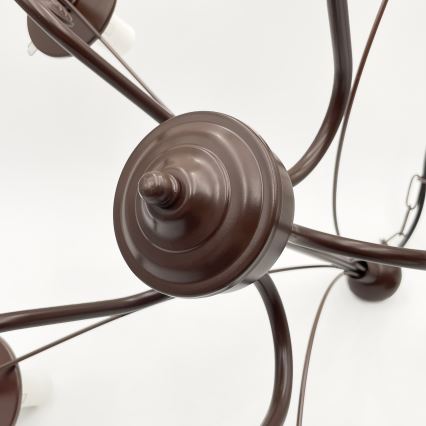 Brilagi - LED Ljuskrona på kedja COTTAGE 5xE14/40W/230V brun/vit