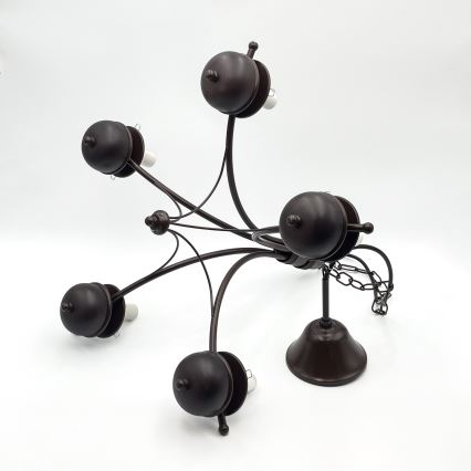 Brilagi - LED Ljuskrona på kedja COTTAGE 5xE14/40W/230V ek/brun