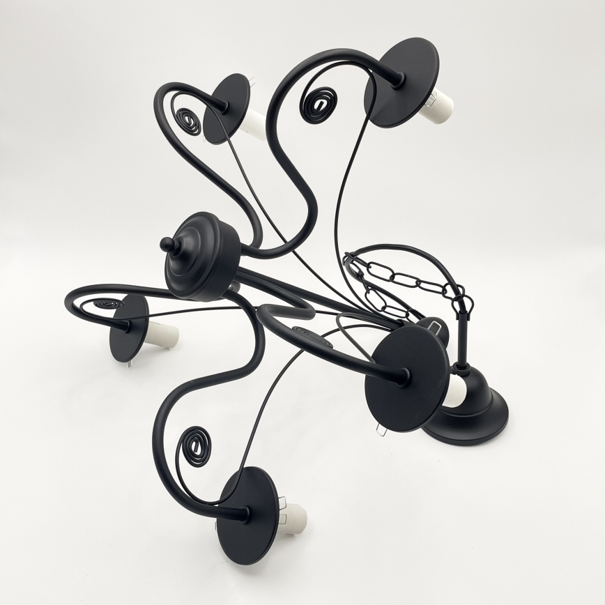 Brilagi - LED Ljuskrona på kedja COTTAGE 5xE14/40W/230V svart/brun