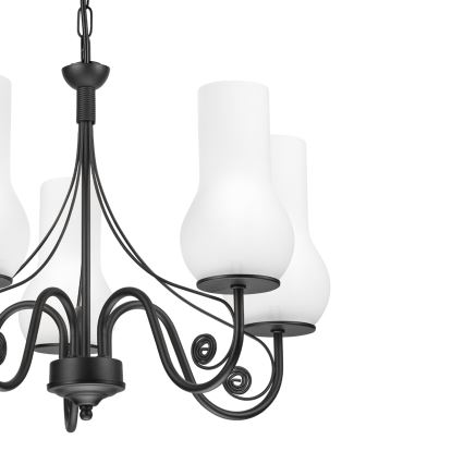 Brilagi - LED Ljuskrona på kedja COTTAGE 5xE14/40W/230V svart/vit