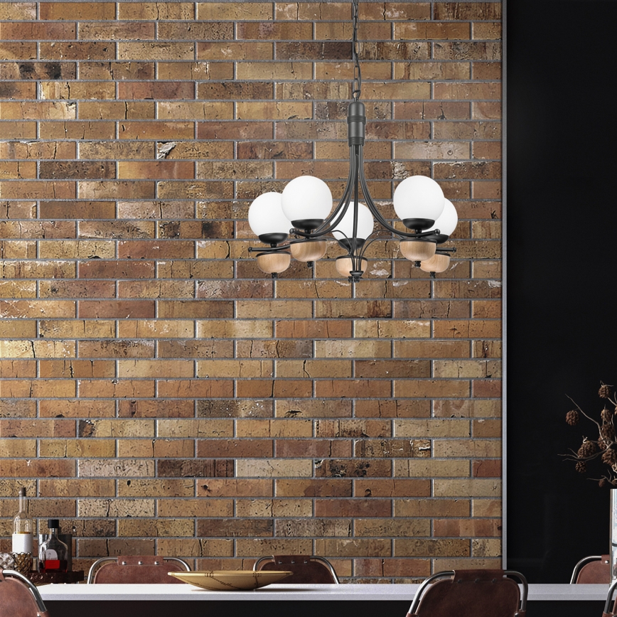 Brilagi - LED Ljuskrona på kedja COTTAGE 5xG9/40W/230V bok/vit