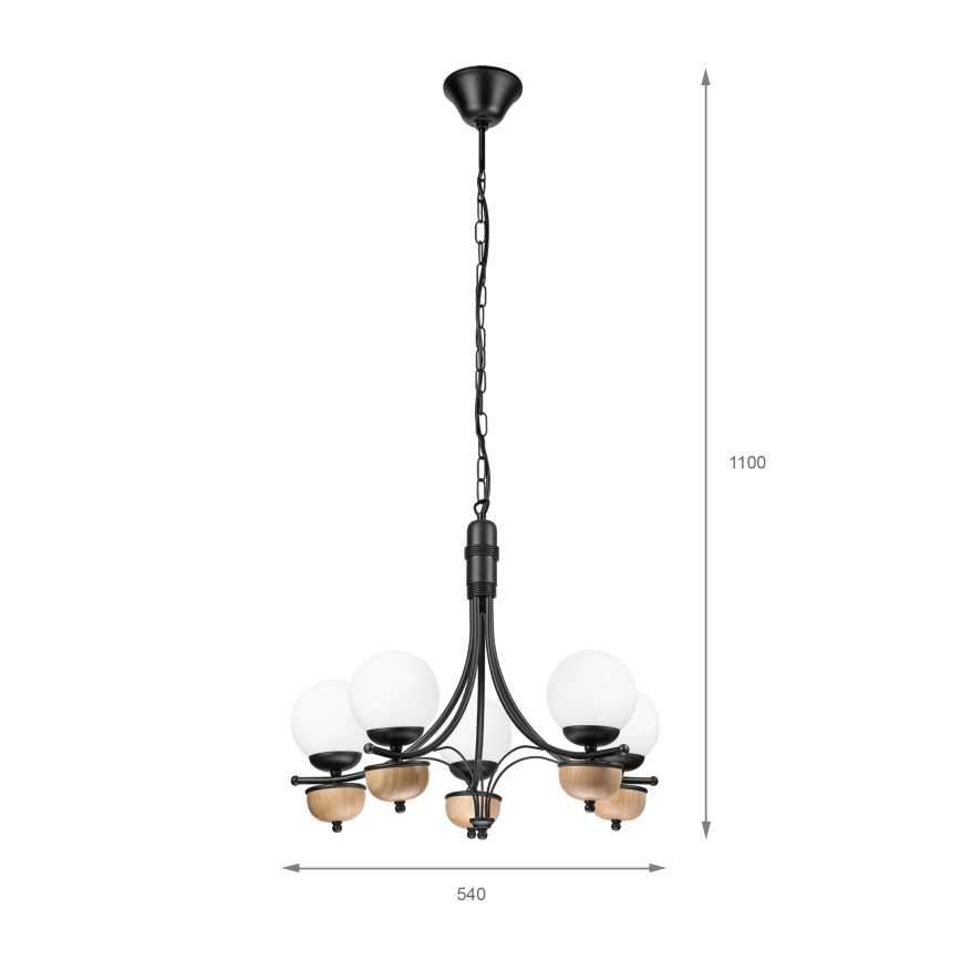 Brilagi - LED Ljuskrona på kedja COTTAGE 5xG9/40W/230V bok/vit