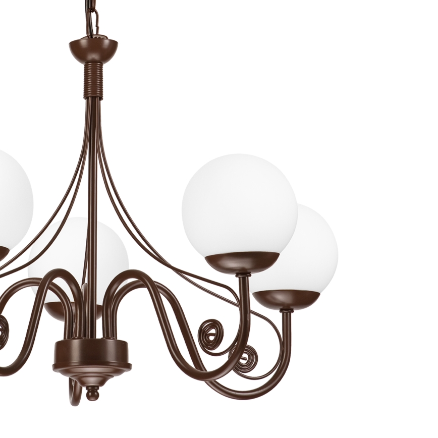 Brilagi - LED Ljuskrona på kedja COTTAGE 5xG9/40W/230V brun/vit