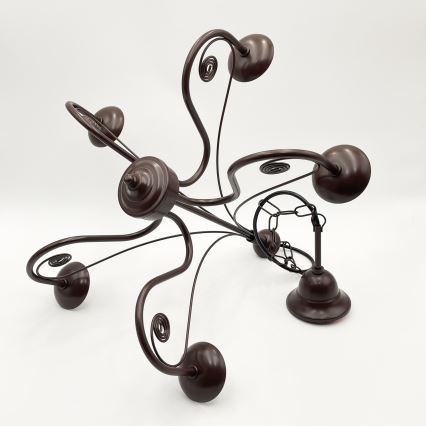 Brilagi - LED Ljuskrona på kedja COTTAGE 5xG9/40W/230V brun/vit