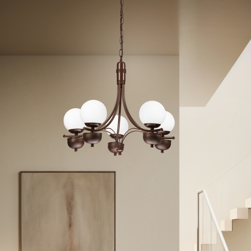 Brilagi - LED Ljuskrona på kedja COTTAGE 5xG9/40W/230V ek/vit