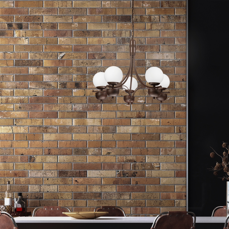 Brilagi - LED Ljuskrona på kedja COTTAGE 5xG9/40W/230V ek/vit