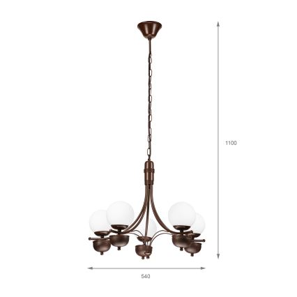 Brilagi - LED Ljuskrona på kedja COTTAGE 5xG9/40W/230V ek/vit