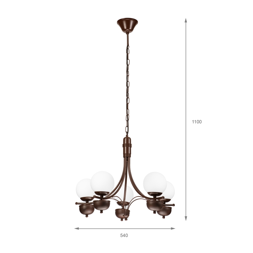 Brilagi - LED Ljuskrona på kedja COTTAGE 5xG9/40W/230V ek/vit