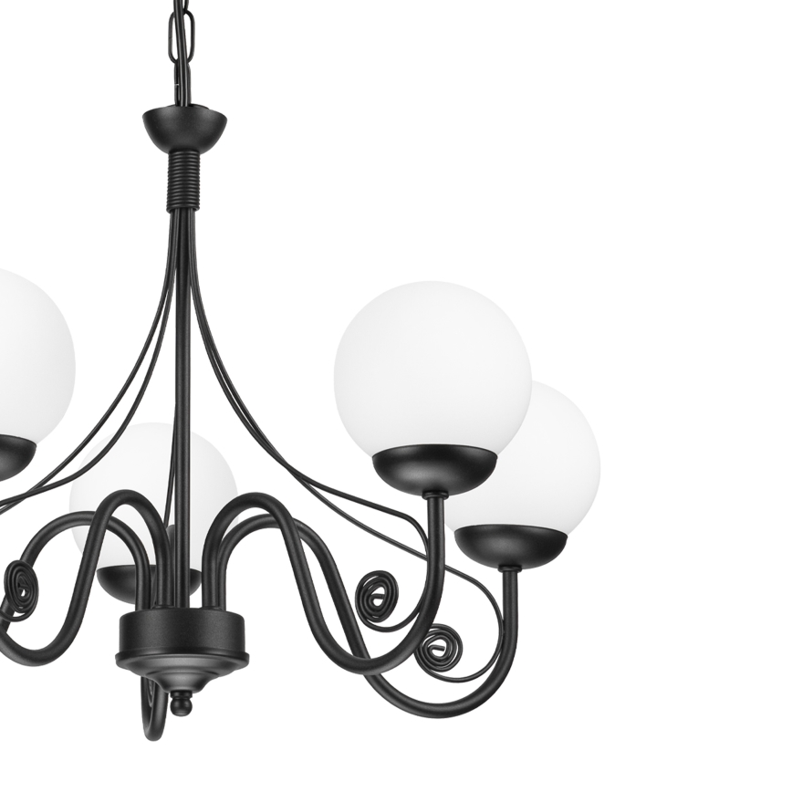 Brilagi - LED Ljuskrona på kedja COTTAGE 5xG9/40W/230V svart/vit