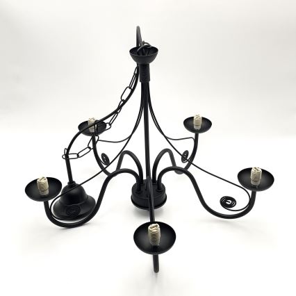 Brilagi - LED Ljuskrona på kedja COTTAGE 5xG9/40W/230V svart/vit