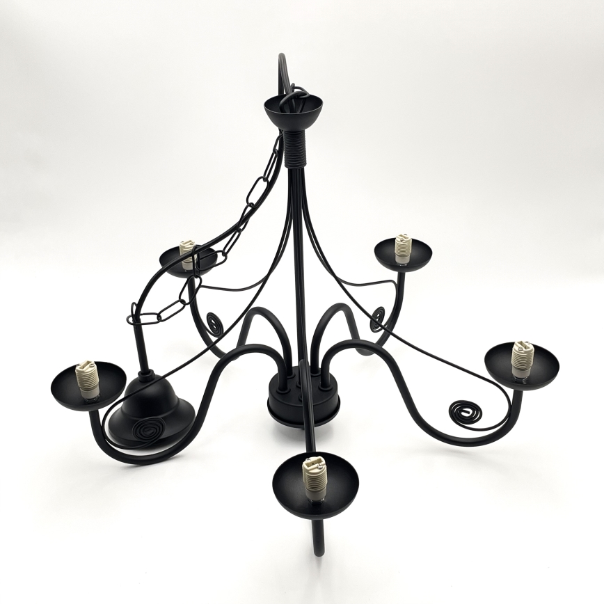 Brilagi - LED Ljuskrona på kedja COTTAGE 5xG9/40W/230V svart/vit