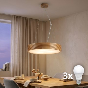 Brilagi - LED-ljuskrona på vajer CARVALHO MODERN 3xE27/60W/230V ek Ø 47,5 cm