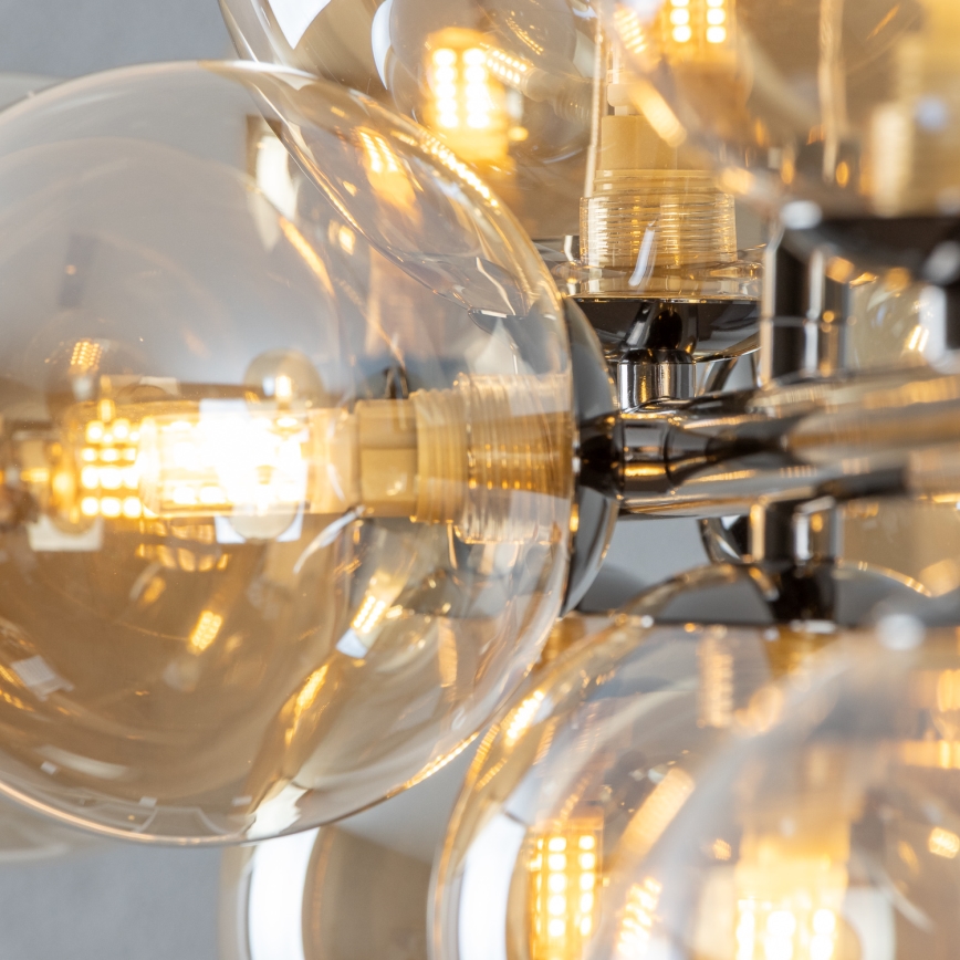 Brilagi - LED-ljuskrona på vajer MILLA 10xG9/3W/230V svart krom/guld