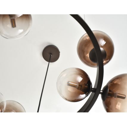 Brilagi - LED-ljuskrona på vajer MILLA 15xG9/3W/230V brun/rökbrun
