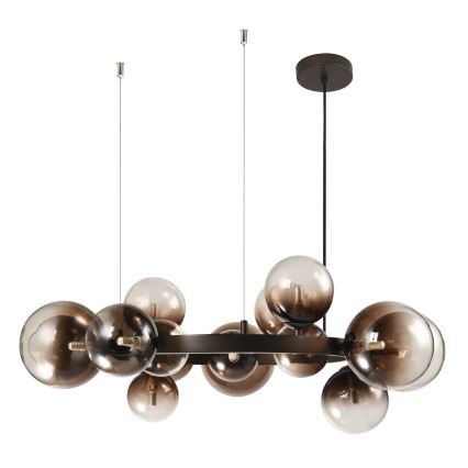 Brilagi - LED-ljuskrona på vajer MILLA 15xG9/3W/230V brun/rökbrun