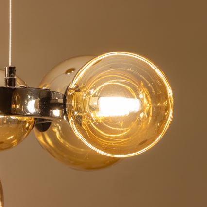 Brilagi - LED-ljuskrona på vajer MILLA 15xG9/3W/230V svart krom/guld