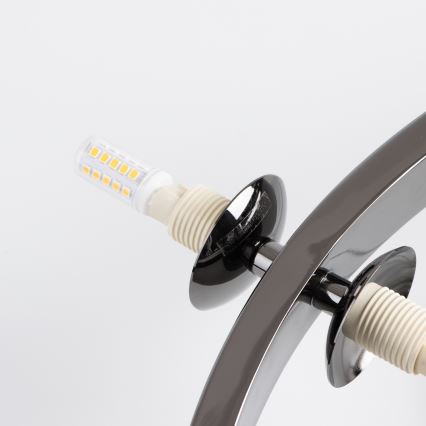 Brilagi - LED-ljuskrona på vajer MILLA 15xG9/3W/230V svart krom/guld