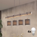 BRILAGI - LED-ljuskrona på vajer NUBILA 4xE27/60W/230V grå/antracit
