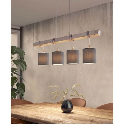 BRILAGI - LED-ljuskrona på vajer NUBILA 4xE27/60W/230V grå/antracit