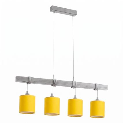 BRILAGI - LED-ljuskrona på vajer NUBILA 4xE27/60W/230V grå/gul