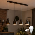 Brilagi - LED-ljuskrona på vajer RIDDY 4xE27/60W/230V koppar/patina