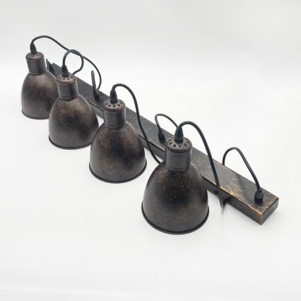 BRILAGI - LED-ljuskrona på vajer RIDDY 4xE27/60W/230V koppar/patina