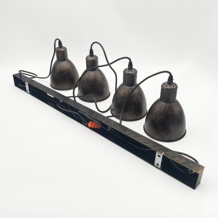 BRILAGI - LED-ljuskrona på vajer RIDDY 4xE27/60W/230V koppar/patina