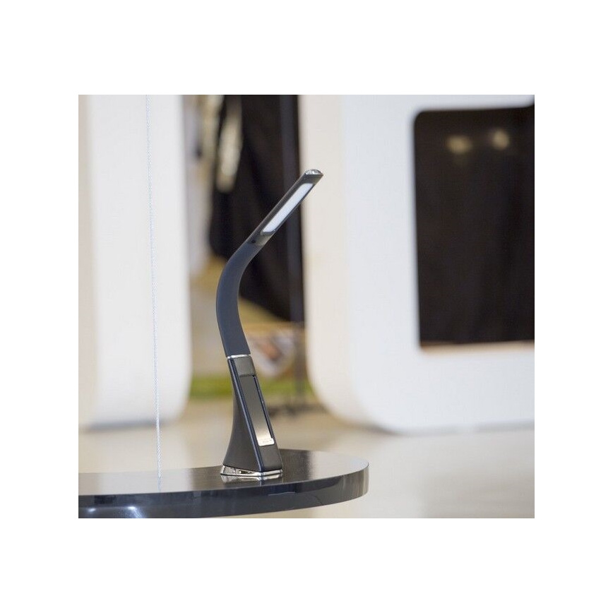 Brilagi - LED ljusreglerad bordslampa med en display PELLE LED/7W/230V svart