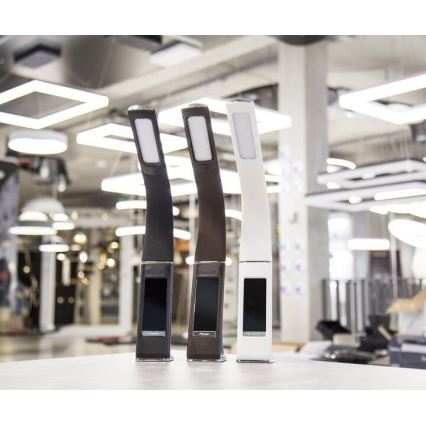 Brilagi - LED ljusreglerad bordslampa med en display PELLE LED/7W/230V svart