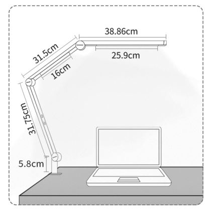 Brilagi - LED Ljusreglerad beröring flexibel bordslampa VARIO LED/12W/230V 3000/4000/5000/6500K CRI 92 svart