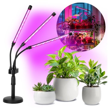 Brilagi - LED Ljusreglerad flexibel bordslampa för att odla växter VITABLOOM 3xLED/10W/230V svart