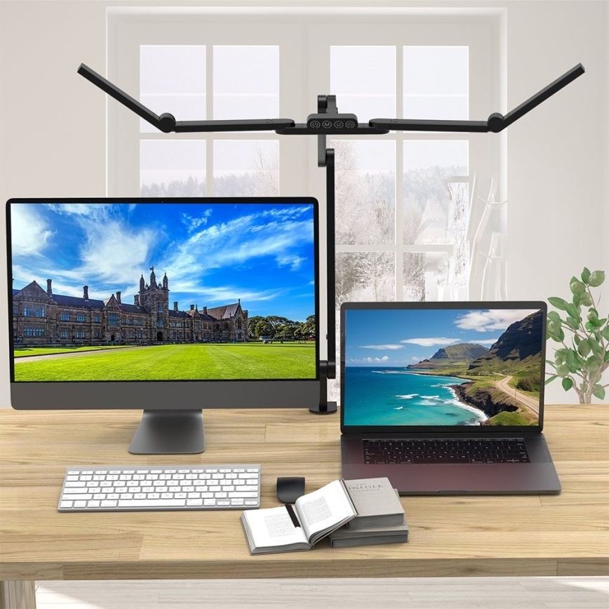 Brilagi - LED Ljusreglerad flexibel bordslampa VARIO LED/24W/230V 3000-6500K CRI 92 svart