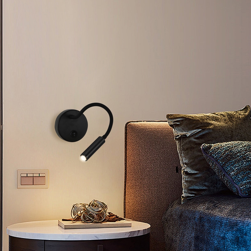 Brilagi - LED Ljusreglerad flexibel vägg lampa MAYA 1xG9/4W/230V svart 2700-6500K Wi-Fi Tuya