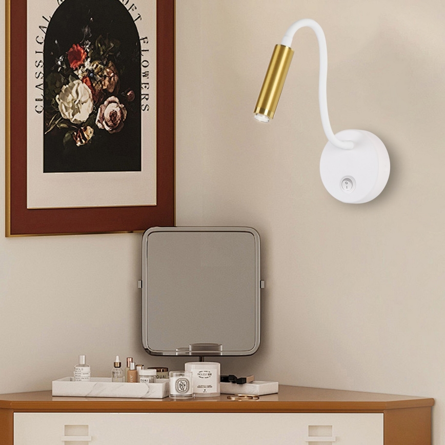 Brilagi - LED Ljusreglerad flexibel vägg lampa MAYA 1xG9/4W/230V vit/guld 2700-6500K Wi-Fi Tuya