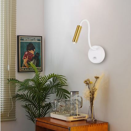 Brilagi - LED Ljusreglerad flexibel vägg lampa MAYA 1xG9/4W/230V vit/guld 2700-6500K Wi-Fi Tuya