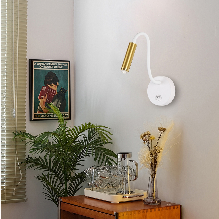 Brilagi - LED Ljusreglerad flexibel vägg lampa MAYA 1xG9/4W/230V vit/guld 2700-6500K Wi-Fi Tuya