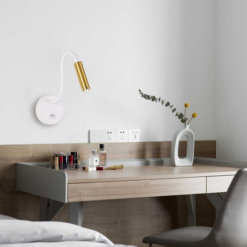 Brilagi - LED Ljusreglerad flexibel vägg lampa MAYA 1xG9/4W/230V vit/guld 2700-6500K Wi-Fi Tuya