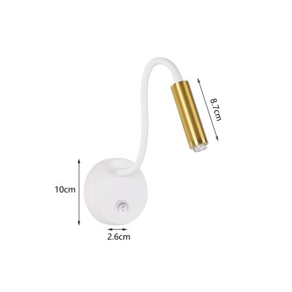 Brilagi - LED Ljusreglerad flexibel vägg lampa MAYA 1xG9/4W/230V vit/guld 2700-6500K Wi-Fi Tuya