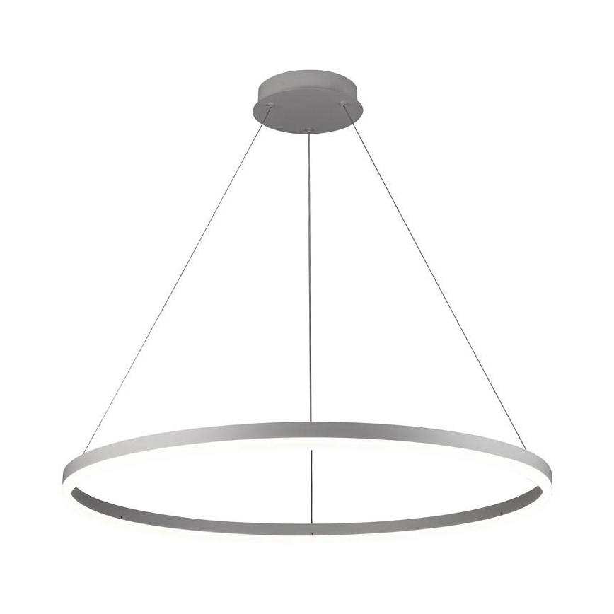 Brilagi - LED ljusreglerad ljuskrona på textilsladd CIRCLE LED/55W/230V 3000-6500K silver + fjärrkontroll