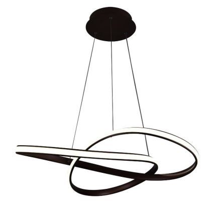 Brilagi - LED ljusreglerad ljuskrona på textilsladd COSMOWAVE LED/70W/230V 3000-6500K brun + fjärrkontroll