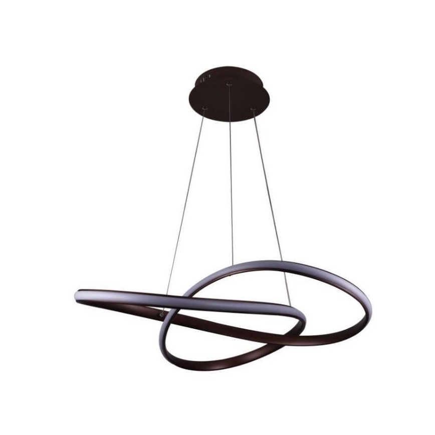 Brilagi - LED ljusreglerad ljuskrona på textilsladd COSMOWAVE LED/70W/230V 3000-6500K brun + fjärrkontroll