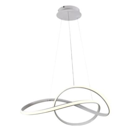 Brilagi - LED ljusreglerad ljuskrona på textilsladd COSMOWAVE LED/70W/230V 3000-6500K vit + fjärrkontroll