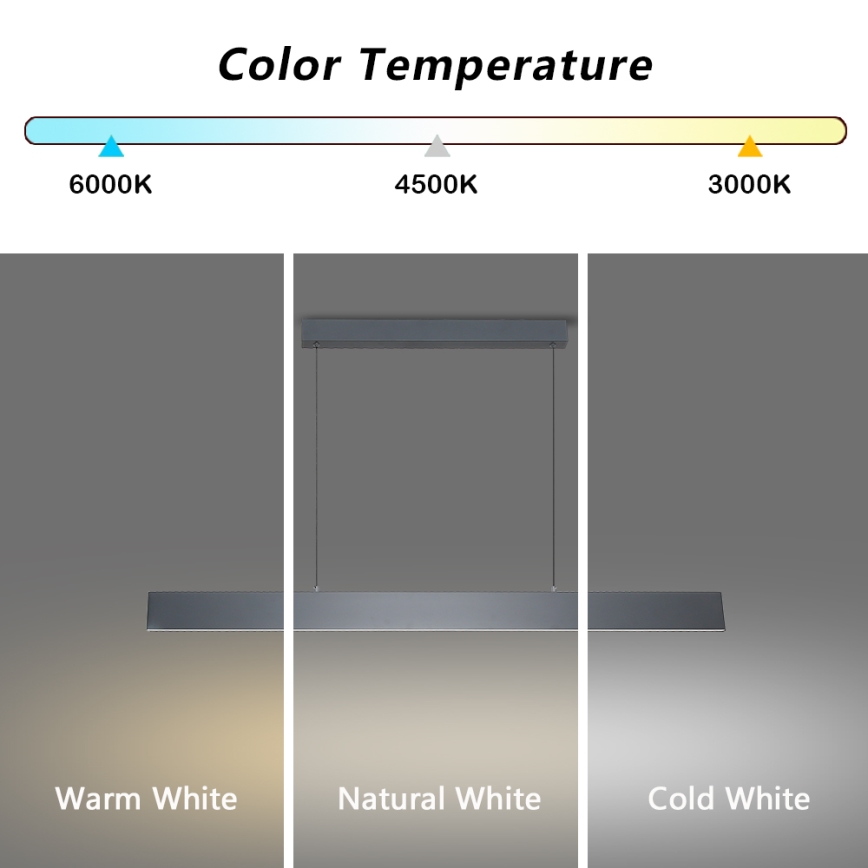 Brilagi - LED ljusreglerad ljuskrona på textilsladd SLIMLINE LED/40W/230V 3000-6000K antracit + fjärrkontroll