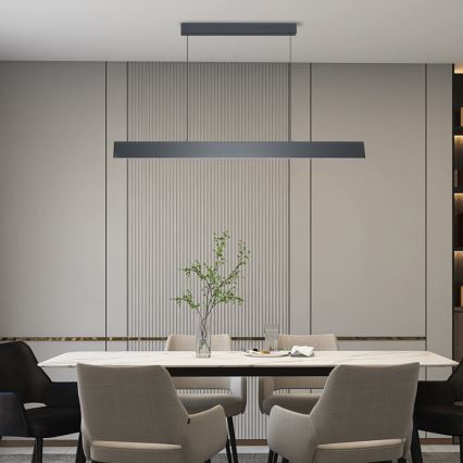 Brilagi - LED ljusreglerad ljuskrona på textilsladd SLIMLINE LED/40W/230V 3000-6000K antracit + fjärrkontroll