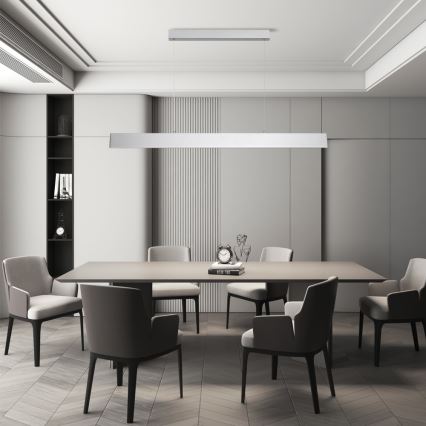 Brilagi - LED ljusreglerad ljuskrona på textilsladd SLIMLINE LED/40W/230V 3000-6000K silver + fjärrkontroll