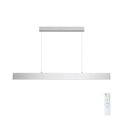 Brilagi - LED ljusreglerad ljuskrona på textilsladd SLIMLINE LED/40W/230V 3000-6000K silver + fjärrkontroll